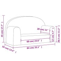 vidaXL Barnsoffa 2-sits blå mjuk plysch - Bild 7