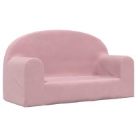 vidaXL Barnsoffa 2-sits rosa mjuk plysch - Bild 2