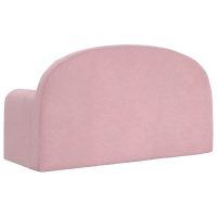 vidaXL Barnsoffa 2-sits rosa mjuk plysch - Bild 5