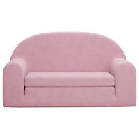 vidaXL Bäddsoffa för barn 2-sits rosa mjuk plysch - Bild 3