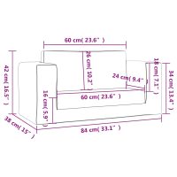 vidaXL Bäddsoffa för barn 2-sits gräddvit mjuk plysch - Bild 9