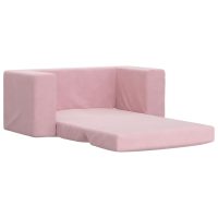 vidaXL Bäddsoffa för barn 2-sits rosa mjuk plysch - Bild 4