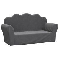 vidaXL Barnsoffa 2-sits antracit mjuk plysch - Bild 2