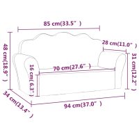 vidaXL Barnsoffa 2-sits antracit mjuk plysch - Bild 8