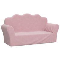 vidaXL Barnsoffa 2-sits rosa mjuk plysch - Bild 2