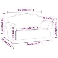 vidaXL Barnsoffa 2-sits rosa mjuk plysch - Bild 8