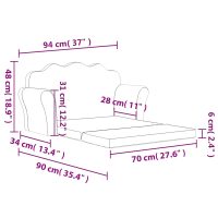 vidaXL Bäddsoffa för barn 2-sits gräddvit mjuk plysch - Bild 9