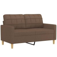 vidaXL 2-sits soffa med prydnadskuddar brun 120 cm tyg - Bild 4