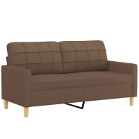 vidaXL 2-sits soffa med prydnadskuddar brun 140 cm tyg - Bild 4