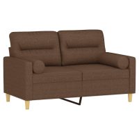 vidaXL 2-sits soffa med prydnadskuddar brun 120 cm tyg - Bild 3