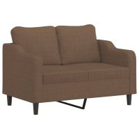 vidaXL 2-sits soffa med prydnadskuddar brun 120 cm tyg - Bild 4