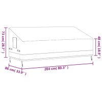 vidaXL Bänkskydd 3-sits 2 st 204x86x48/73 cm 600D oxfordtyg - Bild 12