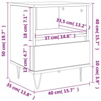 vidaXL Sängbord svart 40x35x50 cm konstruerat trä - Bild 11