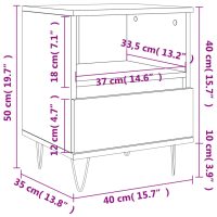 vidaXL Sängbord vit högglans 40x35x50 cm konstruerat trä - Bild 11