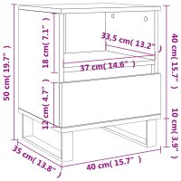 vidaXL Sängbord svart 40x35x50 cm konstruerat trä - Bild 11