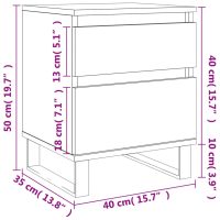 vidaXL Sängbord svart 40x35x50 cm konstruerat trä - Bild 12