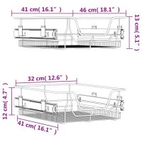 vidaXL Utdragbara trådkorgar 2 st silver 45 cm - Bild 9