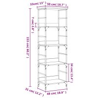 vidaXL Bokhylla sonoma-ek 50x33x153 cm konstruerat trä - Bild 9