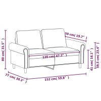 vidaXL 2-sitssoffa vinröd 120 cm fuskläder - Bild 8