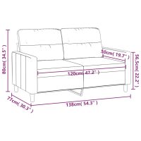 vidaXL 2-sitssoffa vinröd 120 cm tyg - Bild 8