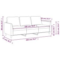 vidaXL 3-sitssoffa gräddvit 180 cm konstläder - Bild 8