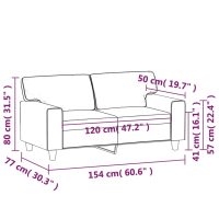 vidaXL 2-sitssoffa vinröd 120 cm fuskläder - Bild 8