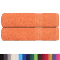 vidaXL Badlakan 2 st orange 100x150 cm 360 gsm 100% bomull - Bild 2