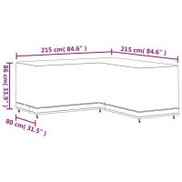 vidaXL L-format sofföverdrag svart 215x215x80 cm 420D oxford - Bild 12