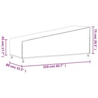 vidaXL Solstolsskydd svart 210x80x45/75 cm 420D oxford - Bild 12