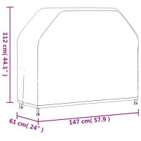 vidaXL Grillskydd 147x61x112 cm svart 420D oxford - Bild 12