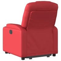 vidaXL Reclinerfåtölj med uppresningshjälp röd konstläder - Bild 4