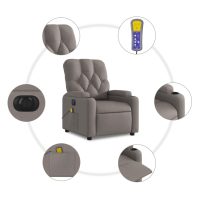 vidaXL Elektrisk massagefåtölj taupe tyg - Bild 7