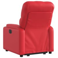 vidaXL Reclinerfåtölj med uppresningshjälp röd konstläder - Bild 4