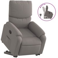 vidaXL Reclinerfåtölj med uppresningshjälp taupe tyg - Bild 2