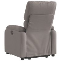 vidaXL Elektrisk reclinerfåtölj med uppresningshjälp taupe tyg - Bild 4