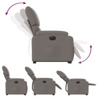 vidaXL Elektrisk reclinerfåtölj med uppresningshjälp taupe tyg - Bild 6