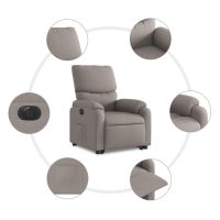 vidaXL Elektrisk reclinerfåtölj med uppresningshjälp taupe tyg - Bild 7