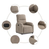 vidaXL Elektrisk reclinerfåtölj taupe mikrofibertyg - Bild 7