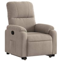 vidaXL Reclinerfåtölj med uppresningshjälp taupe mikrofibertyg - Bild 3