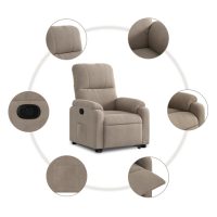 vidaXL Reclinerfåtölj med uppresningshjälp taupe mikrofibertyg - Bild 7