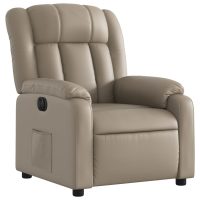 vidaXL Elektrisk reclinerfåtölj cappuccino konstläder - Bild 3