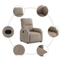 vidaXL Reclinerfåtölj taupe mikrofibertyg - Bild 5