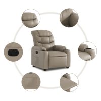 vidaXL Elektrisk reclinerfåtölj cappuccino konstläder - Bild 7