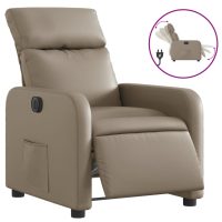 vidaXL Elektrisk reclinerfåtölj cappuccino konstläder - Bild 2