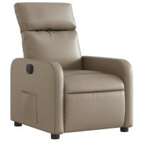 vidaXL Elektrisk reclinerfåtölj cappuccino konstläder - Bild 3