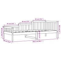 vidaXL Dagbädd utan madrass 80x200 cm massiv furu - Bild 11