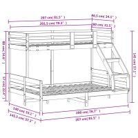 vidaXL Våningssäng 80x200/140x200 cm massiv furu - Bild 10