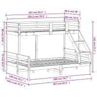 vidaXL Våningssäng 90x200/140x200 cm vit massiv furu - Bild 10