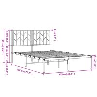 vidaXL Sängram med huvudgavel metall svart 120x190 cm - Bild 10