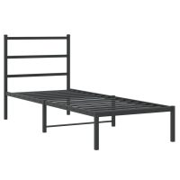 vidaXL Sängram med huvudgavel metall svart 75x190 cm - Bild 2